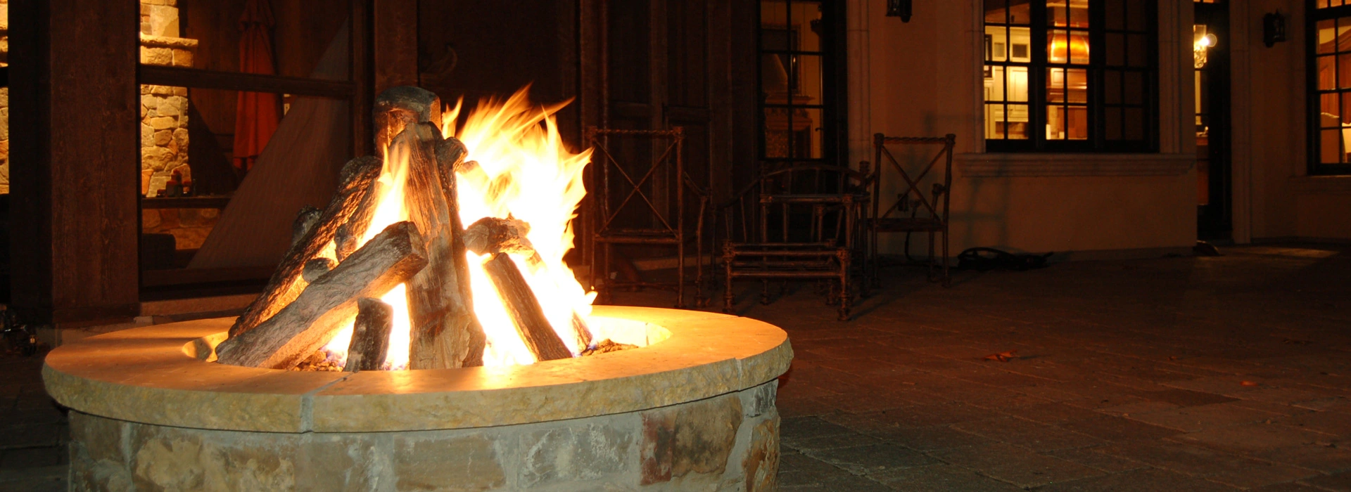 Outdoor Fire Pit On A Patio