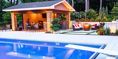 Backyard Pool with Pavillion for Entertainment