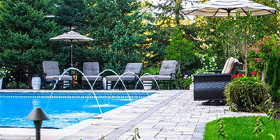 Backyard Swimming Pool With Laminar Jets.