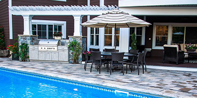 Backyard Pool & BBQ Setup