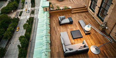 Rooftop Balcony Living Room In Minneapolis
