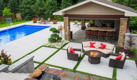 Backyard Pool with Paver Pool Deck