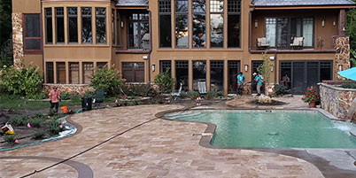 Custom Shaped Plunge Pool Fed By Waterfall Feature