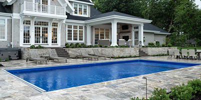 Backyard Swimming Pool With Elevated Lanai.